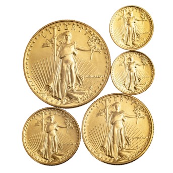 USA /GOLD-Lot 5 x Goldmünzen American Eagle 1986