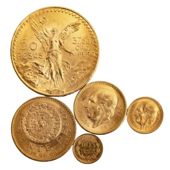 Mexiko /GOLDlot 5 x Centenario-Münzen, insg. ca. 63 g Feingold