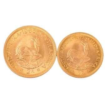 Südafrika /GOLDlot - 1 Rand 1972 / 2 Rand 1965