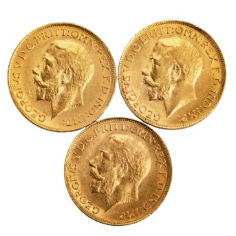 Great Britain /GOLD - Elizabeth II. 3 x 1 Sovereign 1911,