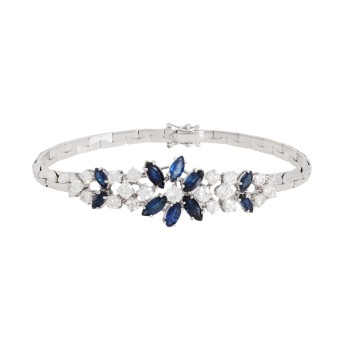 Bracelet with sapphires and diamonds totaling approx. 2.2 ct, 