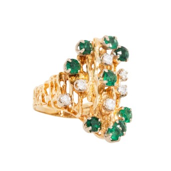 Ring mit Smaragden und Brillanten