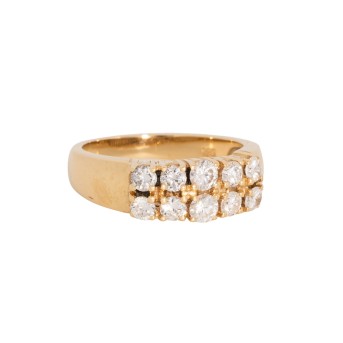 Band ring with 10 diamonds