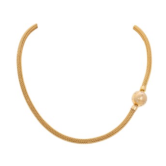 Strickcollier und Kugelbajonettschließe mit 32 Brillanten