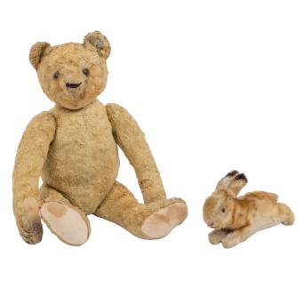 STEIFF 2 Plüschtiere, 1940er Jahre,