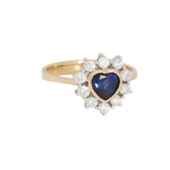 24 BLOOMING Ring  mit Saphir im Herzschliff,