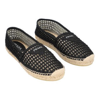 PRADA PRADA Espadrilles 'BLACK CROCHET', Gr. 41.