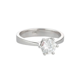 Solitärring mit Brillant 0,99 ct, WEISS (H)/SI1,
