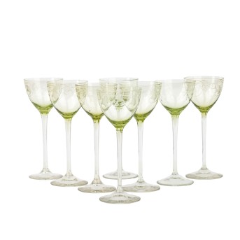 FOLGE VON 8 JUGENDSTILGLÄSERN,