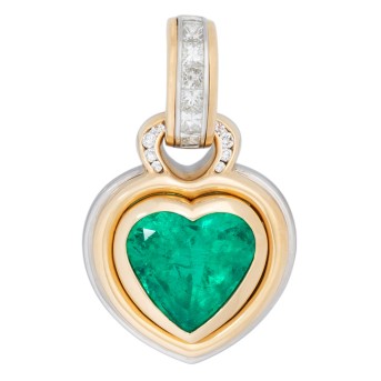 Clipanhänger mit Smaragd und Diamanten,