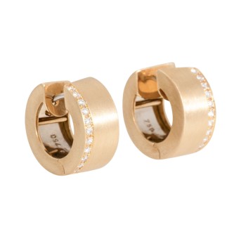 Folding hoop earrings with diamonds totaling approx. 0.2 ct, 