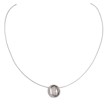 Collier mit schwarzen und farblosen Brillanten