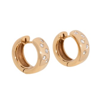 Folding hoop earrings with diamonds totaling approx. 0.3 ct, 