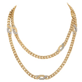 Panzerkette, geschliffen, mit diamantbesetzten Zwischengliedern,