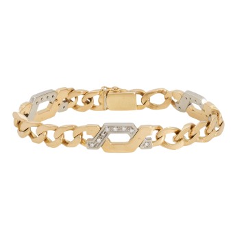 Armored bracelet with 3 diamond-set intermediate links,
