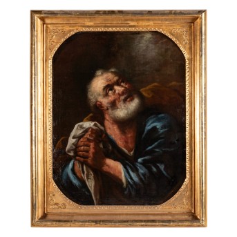 BOLOGNESER SCHULE 'Der Heilige Petrus als Büßer' XVII/XVIII Jahrhundert.