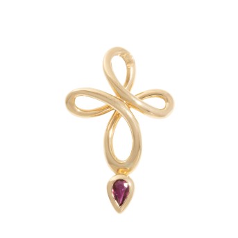 Schlaufenanhänger mit Rubintropfen,
