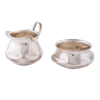 LUTZ & WEISS LUTZ & WEISS 'Sahne- und Zuckergefäß' 800er Silber.