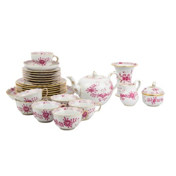 MEISSEN tea service for 6 persons 'Indian purple', 2nd choice, 20th century