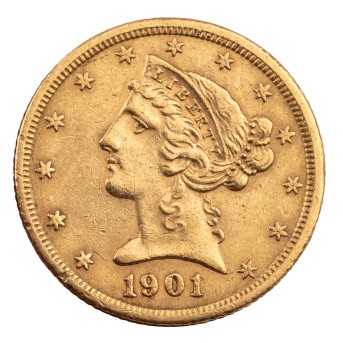 USA/GOLD - 5 Dollar 1901 S (San Francisco) "Liberty".