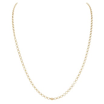 Round anchor chain with intermediate plates,