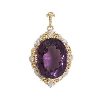 Anhänger mit Amethyst und Diamanten,