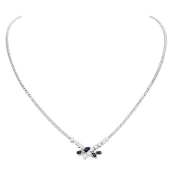 Necklace with sapphires and diamonds totaling approx. 0.65 ct, 