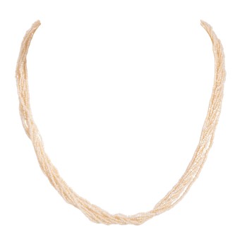 Collier 9-reihig aus feinen Saatperlen,