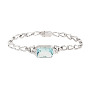 Armband mit Aquamarin und kleinen Diamanten,