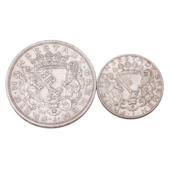 Dt. Kaiserreich/ Freie Hansestadt Bremen 2 Silbergedenkprägungen -