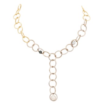 Y-Kette, Ankerkette mit 3 Zuchtperlen,