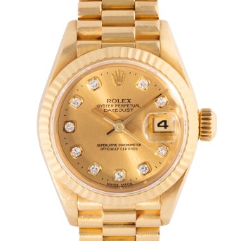 ROLEX ROLEX Lady Datejust 26 'Diamond Dial' Ref 69178 Damenuhr von 1998. LC100. Box und Papiere.