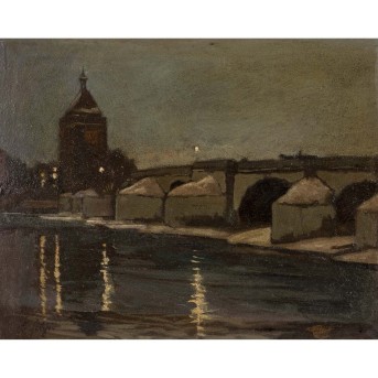 FUCHS, KARL (1872-1968), &quot;Esslingen, the Pliensa Bridge&quot;,