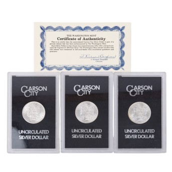 USA /SILVER solder - 3 x 1 Morgan Dollar 1882-1884