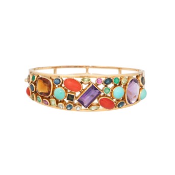 Armreif mit 30 bunten Edelsteinen,