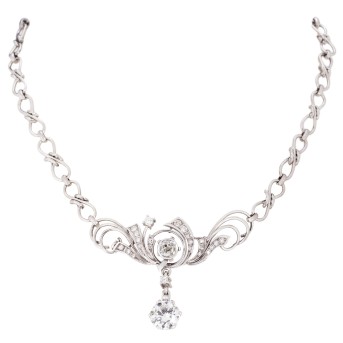 Collier mit Diamanten von zus. ca. 4,6 ct,