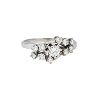 Ring mit 11 Brillanten zus. 0,56 ct (grav.),