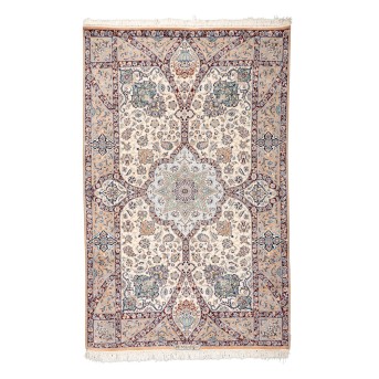 Orientteppich mit Seide. NAIN/IRAN, 20. Jh., 200x128 cm.