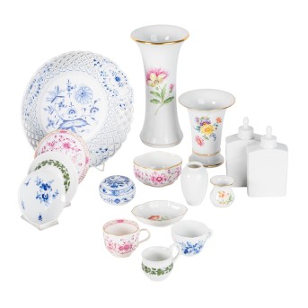 MEISSEN\/LUDWIGSBURG 16-piece mixed lot, 1st and 2nd choice, 20th century: