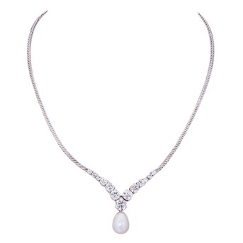 Collier mit Brillanten zus. ca. 4,8 ct,