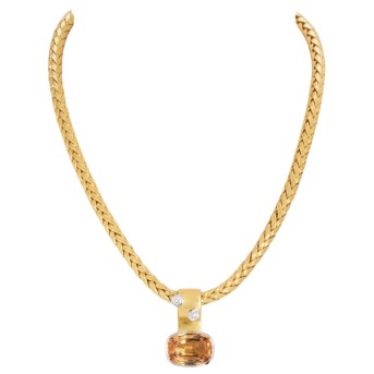 GÜNTER KRAUSS necklace with 34 diamonds 