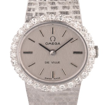 OMEGA OMEGA De Ville Vintage 'Linen Dial' Damenuhr aus den 60er Jahren.