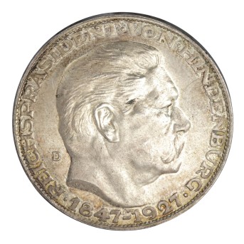 Weimarer Republik - Silbermedaille Hindenburg 1927 D