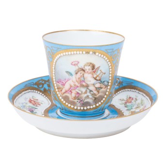 SÈVRES, Tasse mit Untertasse, Mitte 1873 und 1868,