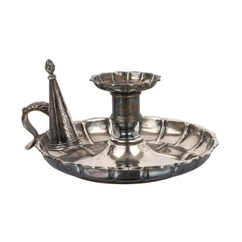 SHEFFIELD einflammiger Kerzenhalter, 925 Silber, 1852.