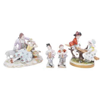 VOLKSTEDT/SITZENDORF 4-piece set of figures, 20th century