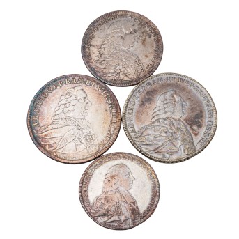 4-teiliges Konvolut Taler und 1/2 Taler Bistum Würzburg