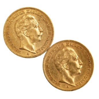 Dt. Kaiserreich /GOLD - Preußen, Wilhelm II. 2 x 20 Mark 1895/98-A