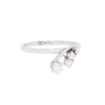 Ring mit 4 Brillanten zus. 0,35 ct (grav.),