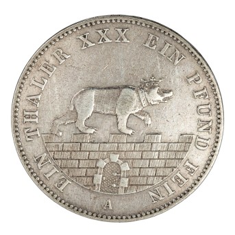 Old Germany - Anhalt-Bernburg, Alexander Carl (1834-1863), 1 Ausbeutetaler 1861 A